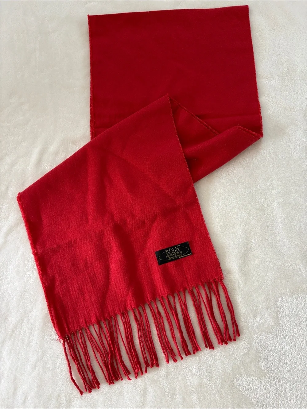 Koln 100% Cashmere Red scarf 80” L x 12.5”W